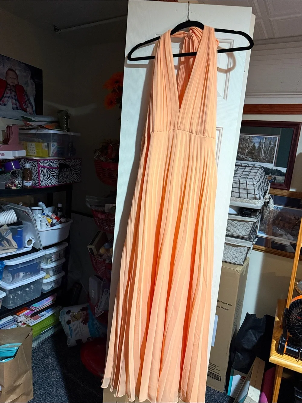 Abercrombie & Fitch Peach Halter Maxi Gown